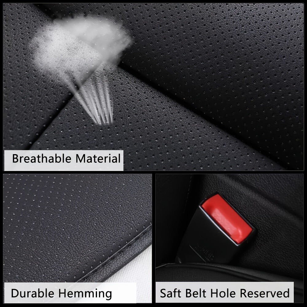 Car Seat Cover Front Cushion with PU Leather, Bamboo Charcoal Strips and 21.5 x 20.5 Inch Size