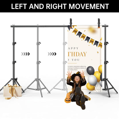 Backdrop Stand 8.5 x 10-Foot Adjustable Tripod Kit with Sectional Crossbars, Four Clips and Carry Bag