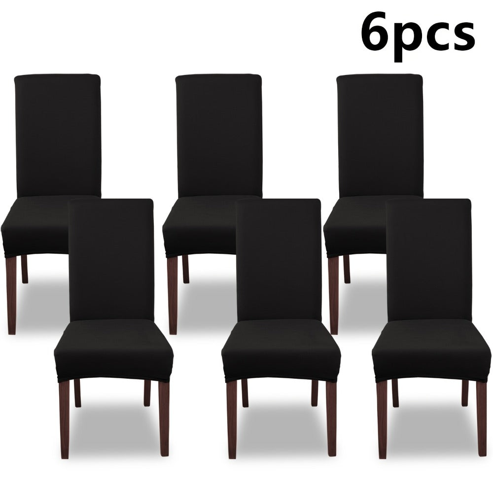 Chair Cover Set of 4 or 6 Stretch Milk-Fiber Dining Slipcovers in Eight Available Color Choices