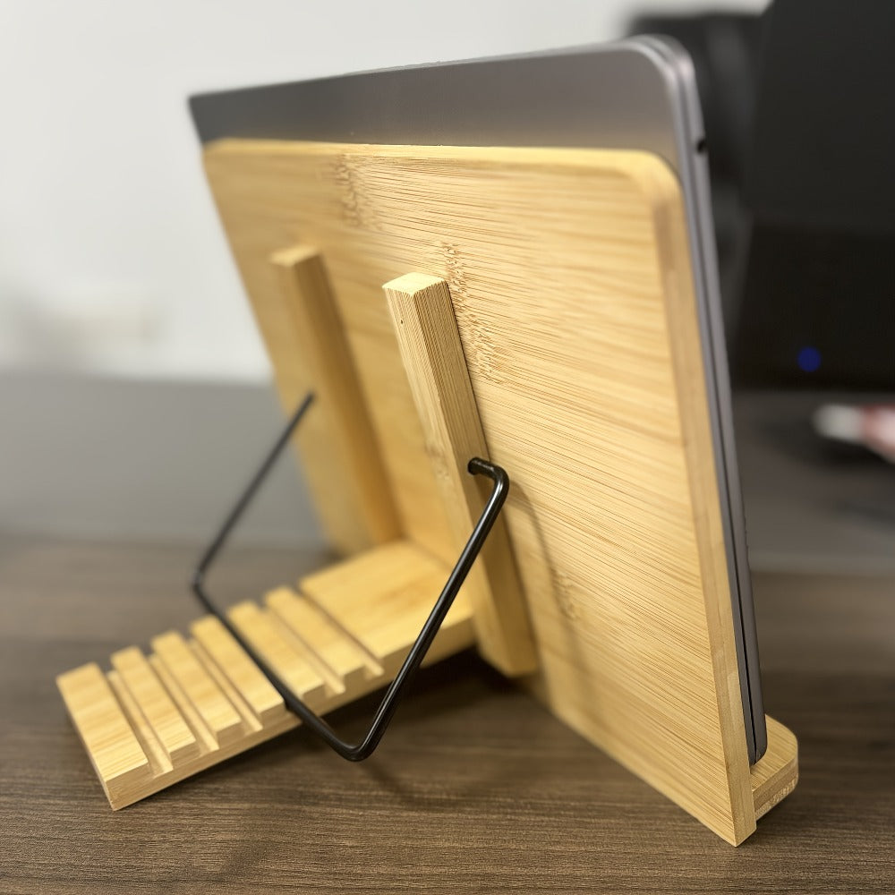 Adjustable Foldable Book Stand with Three Checkout Styles, Page Clips and 11 x 7.9-Inch Reading Panel