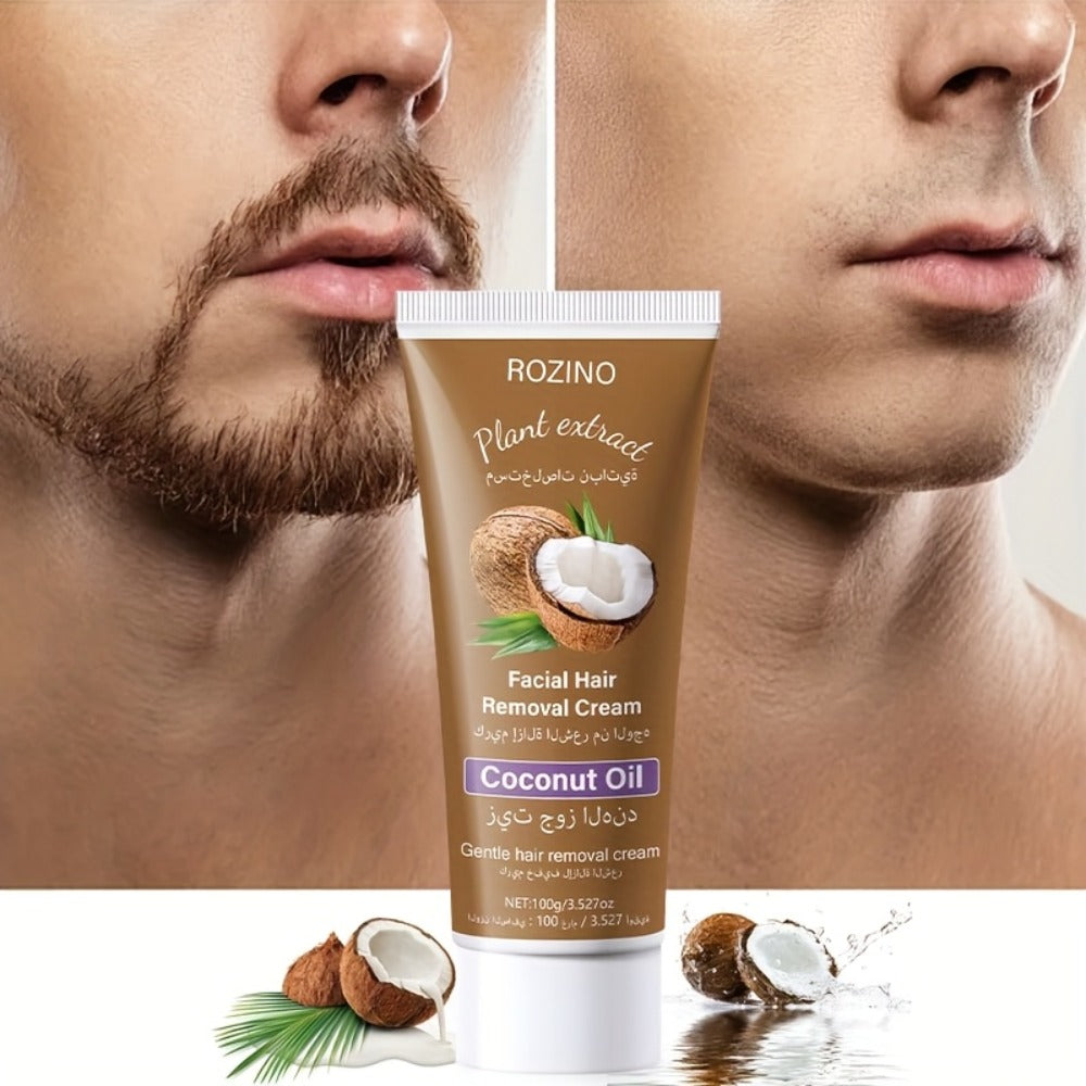 Hair Removal Cream ROZINO 100g Coconut Tube with Carton for Women’s External Body Grooming Routine