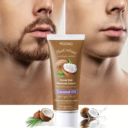 Hair Removal Cream ROZINO 100g Coconut Tube with Carton for Women’s External Body Grooming Routine