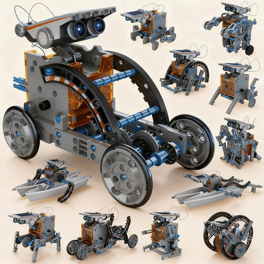 12-in-1 Solar Robot Kit for Kids Ages 8-13 – Build Your Own Solar Powered Robot, STEM Engineering Building Toy, Educational Science Experiment Gift for Boys Girls 8 9 10 11 12 13, No Batteries Needed