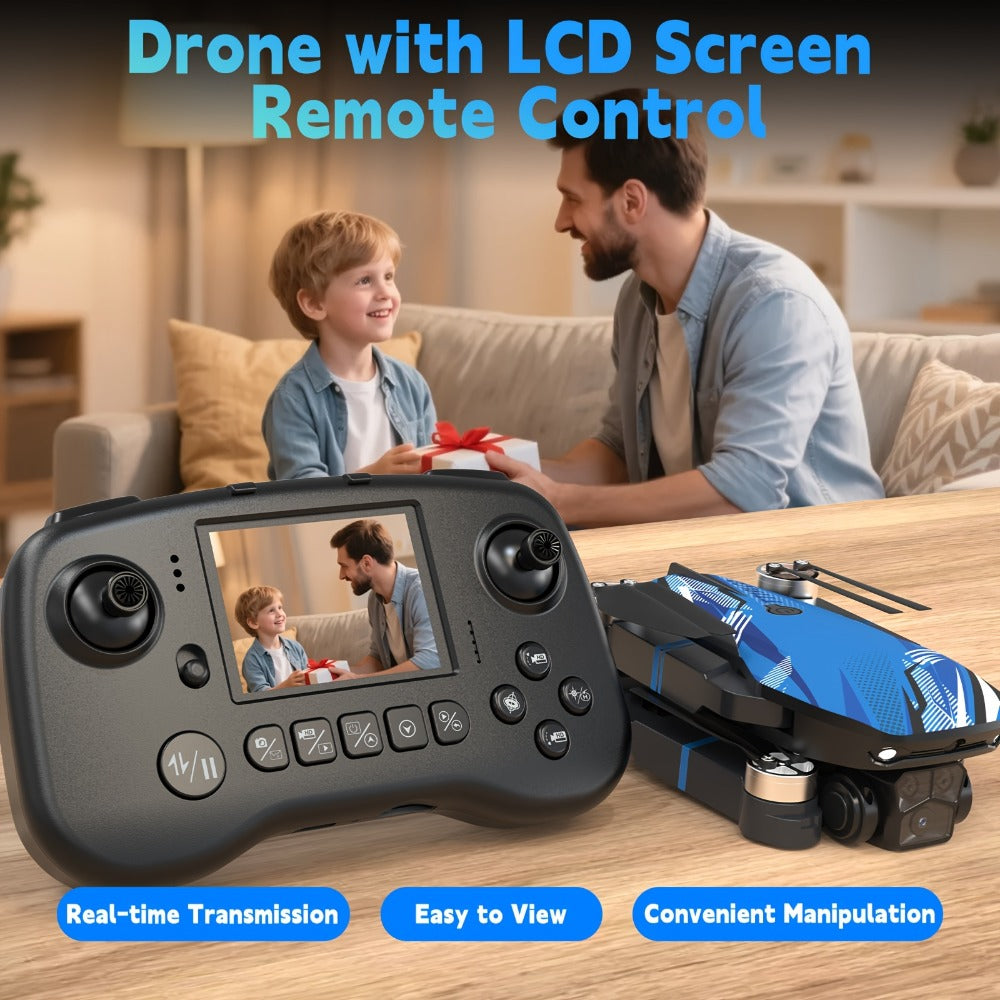 Foldable RC Drone with 2.8-Inch Screen Remote, Dual Cameras and 270-Degree Obstacle Sensor Mode