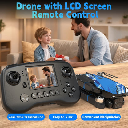 Foldable RC Drone with 2.8-Inch Screen Remote, Dual Cameras and 270-Degree Obstacle Sensor Mode