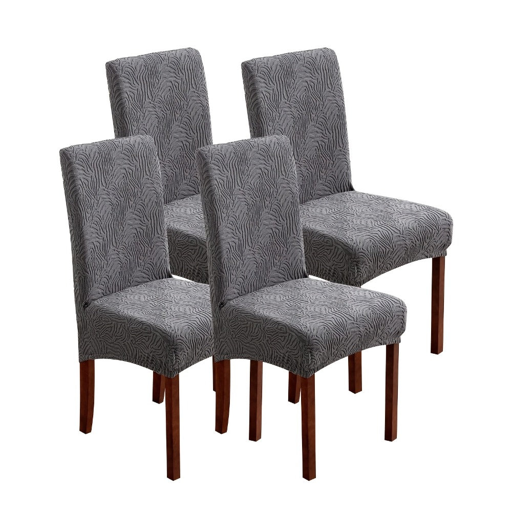 Chair Cover Set of 4 or 6 Stretch Jacquard Dining Slipcovers in Eight Available Color Choices
