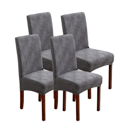Chair Cover Set of 4 or 6 Stretch Jacquard Dining Slipcovers in Eight Available Color Choices