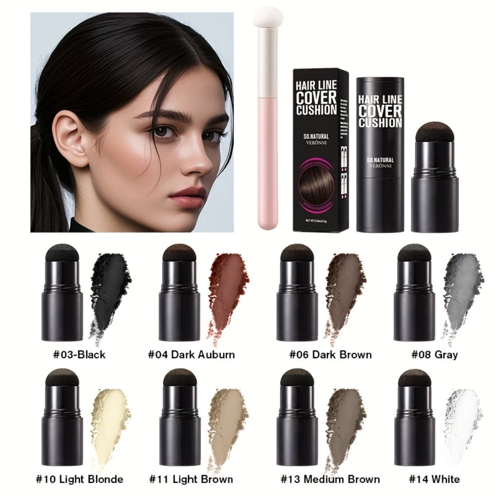 Root Touch Up Powder Stick with Brush — Instant Hair Root Concealer & Eyebrow Filler | Concentrated Paste Formula for Targeted Gray Coverage | 8 Shades for Women & Men All Hair Types
