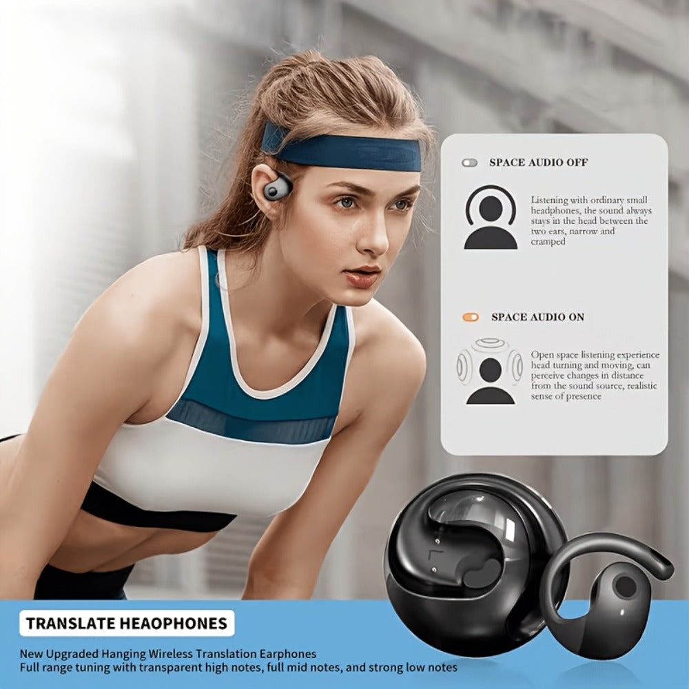 100 Language Real-Time Translation TWS Earphones Coconut Ball Pendant Wireless Earbuds for Bedside Audio, Alarms and Room Entertainment