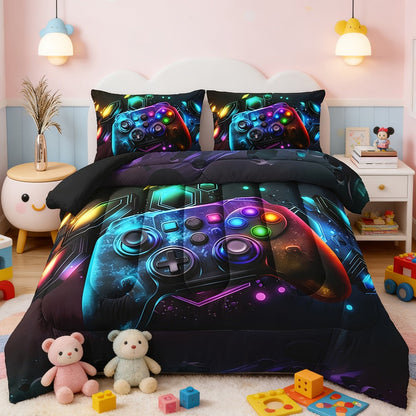 Kids Comforter Set 3 Piece Soft Breathable Quilt with 2 Pillowcases - Digital Print Bedding Set for Bedroom Dorm, Twin Full Queen King, Boys Girls Bed Set