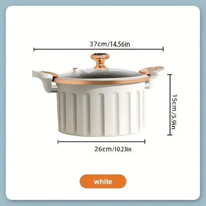 Enamel Cooking Pot Large Capacity – Nonstick Double-Handle Stew Pot for Stewing, Boiling & Baking, Multifunctional Dutch Oven Style Home Pot for Family Gatherings, Holiday Cooking & Everyday Use