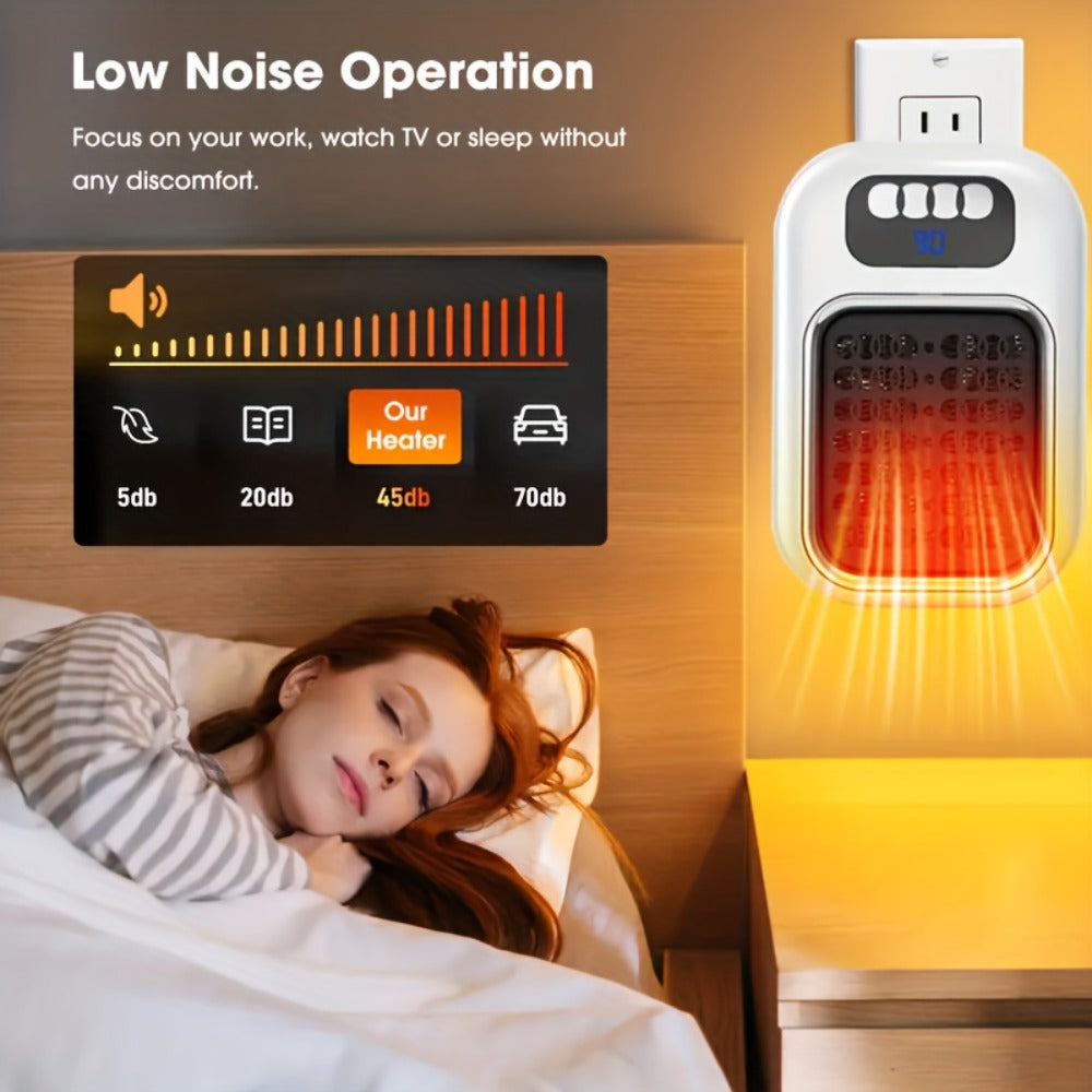 Wall Mounted Mini Electric Space Heater, Fast Heating, 3 Modes, Adjustable Temperature, Overheat & Tilt Protection