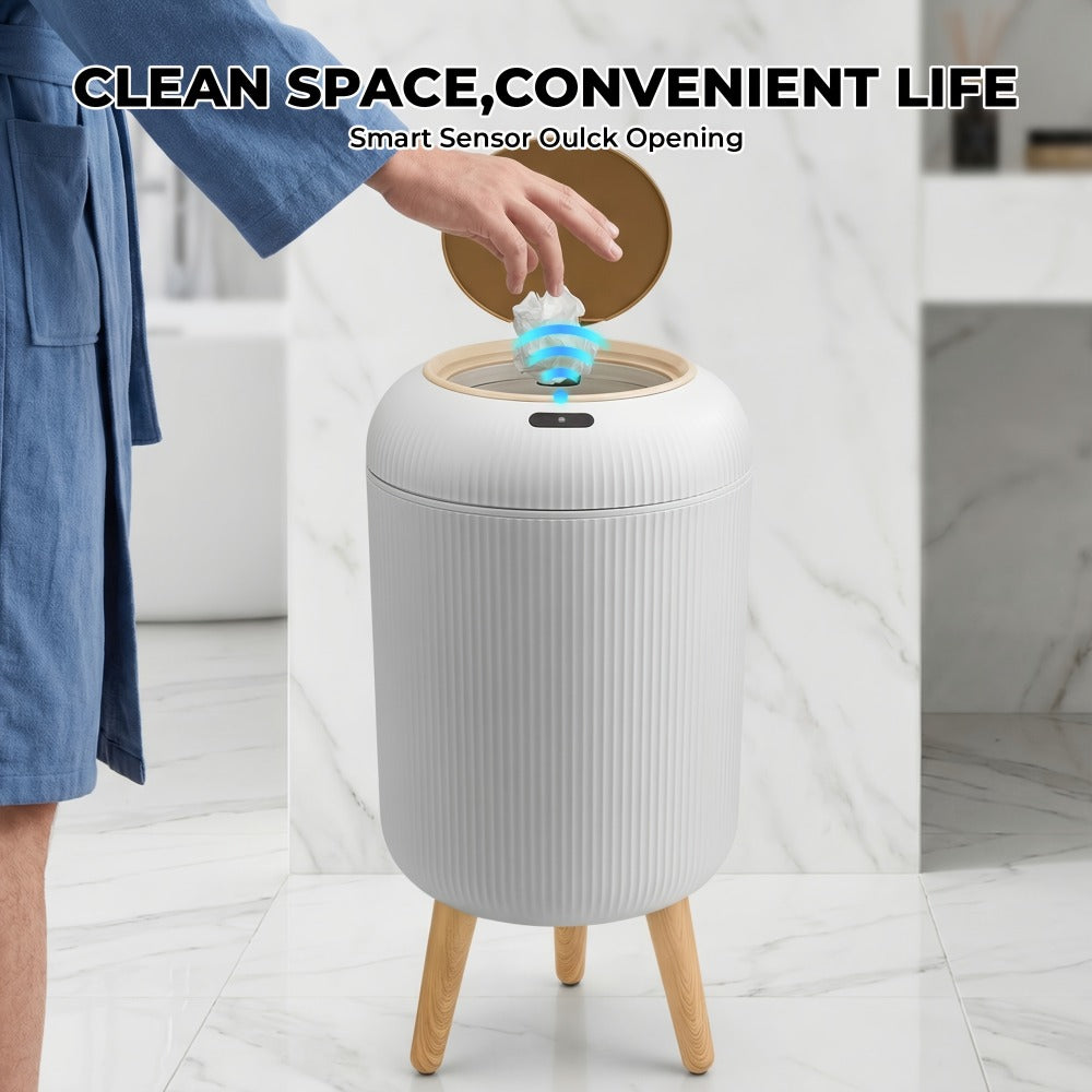 Automatic Trash Can Touchless Motion Sensor Garbage Can with Lid 2-Pack 2.64 Gal & 3.17 Gal Smart Sensor Waste Bin for Bathroom Kitchen Bedroom Living Room