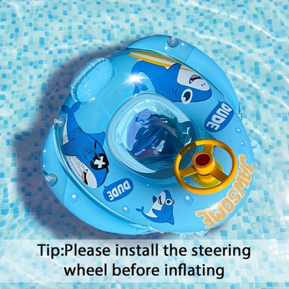 Pool Float Animal-Themed Seat Ring with Steering-Wheel Detail, Inflatable Backrest and Three Colors
