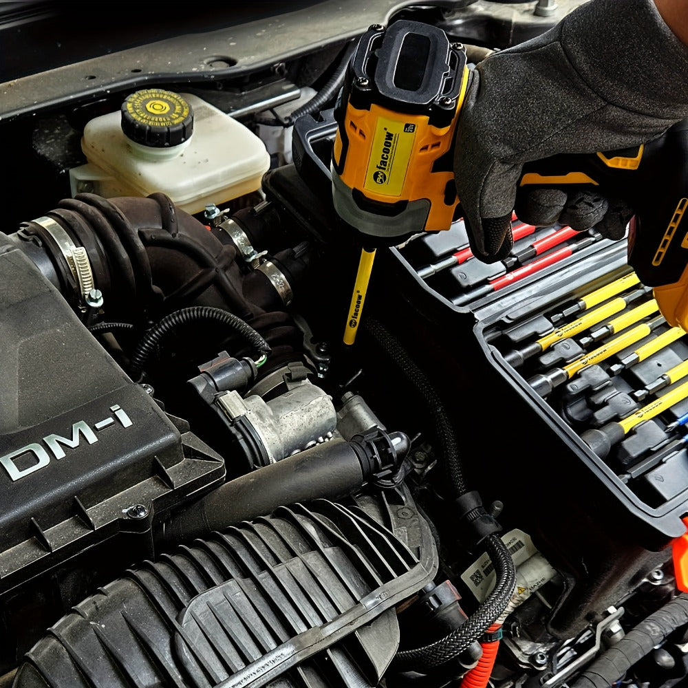 Nineteen-Piece Magnetic SAE and Metric Nut Driver Set with Six-Inch Hex Shanks and Storage Case