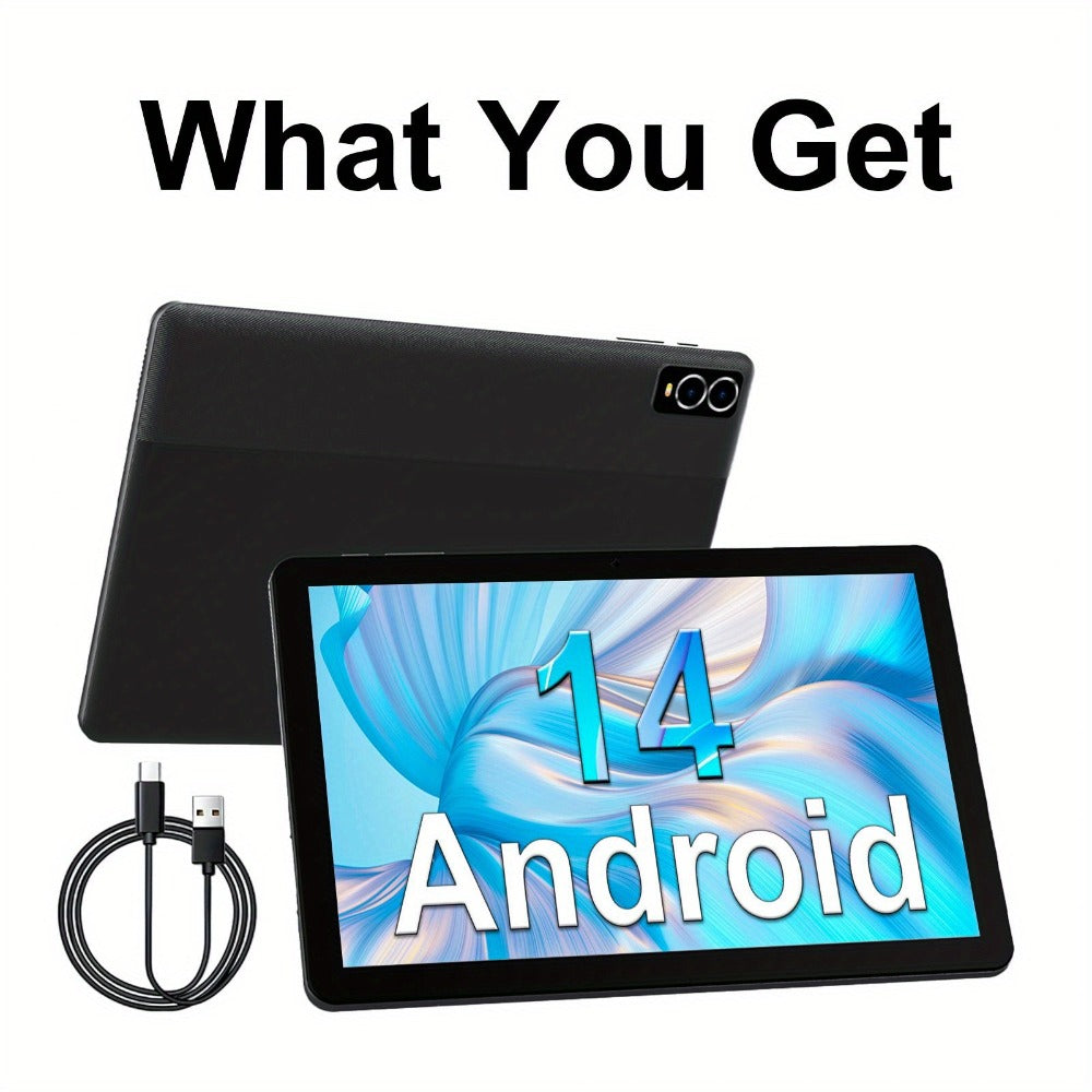 Android Tablet 10-Inch with Android 14, A523 Octa-Core, WiFi 6 and Tablet or Keyboard Options