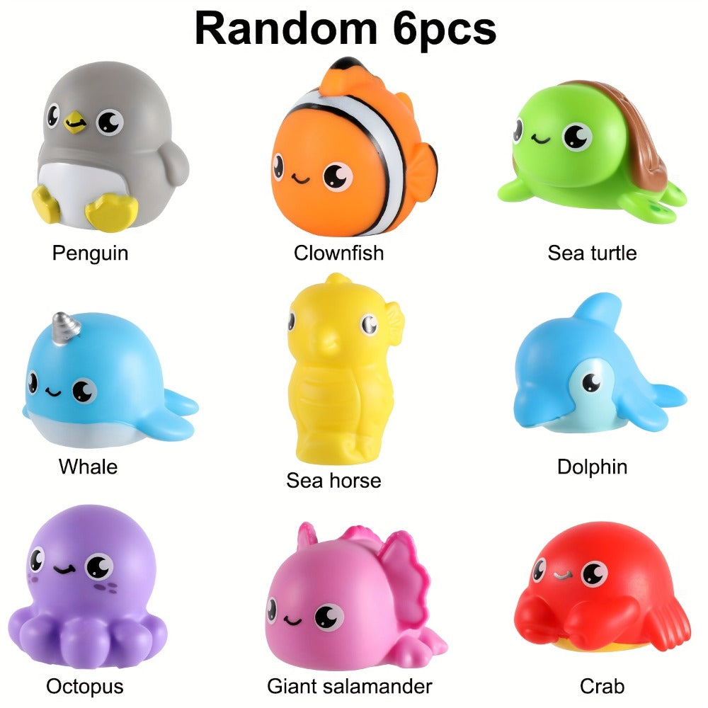 Light-Up Ocean Animal Bath Toy Sets with Random 6, 8 or 10-Piece Checkout Assortments Pictured