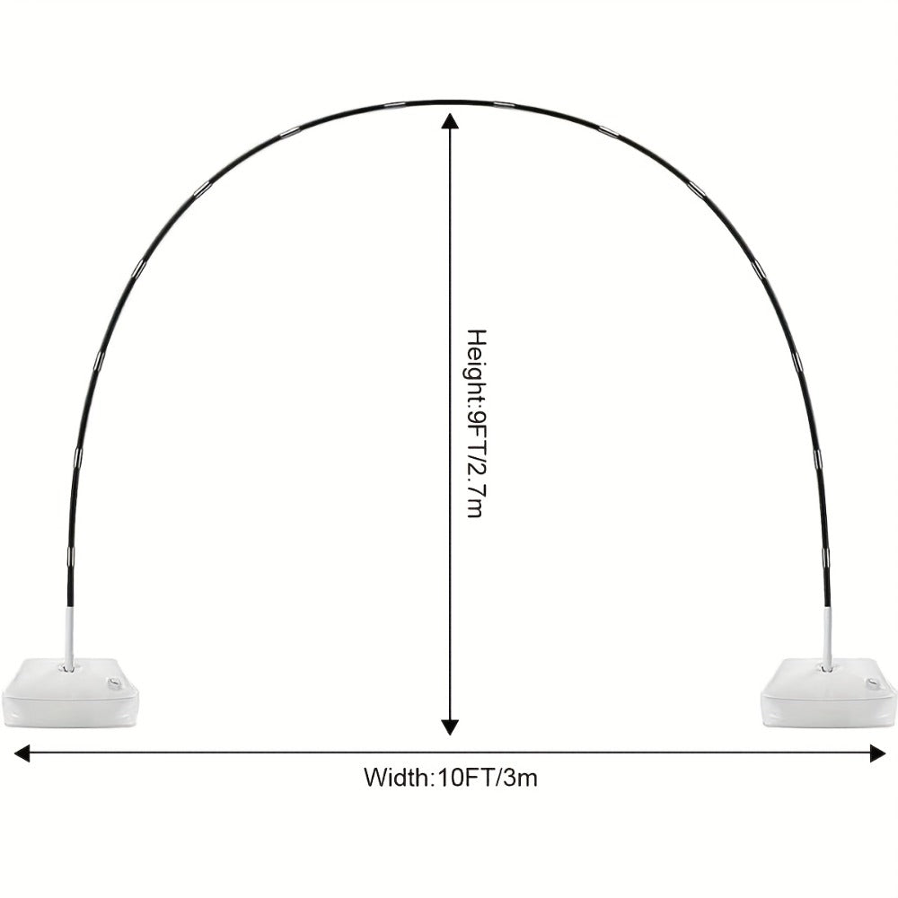 Party Decorations Adjustable 10 x 9ft Balloon Arch Stand with Water-Fillable Bases, Clips and Hand Pump