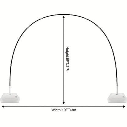Party Decorations Adjustable 10 x 9ft Balloon Arch Stand with Water-Fillable Bases, Clips and Hand Pump