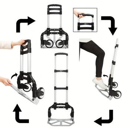 Folding Aluminum Hand Truck & Dolly 165 lbs Capacity, Lightweight Collapsible Cart for Home, Office, Automotive and Travel Use, 4 Colors