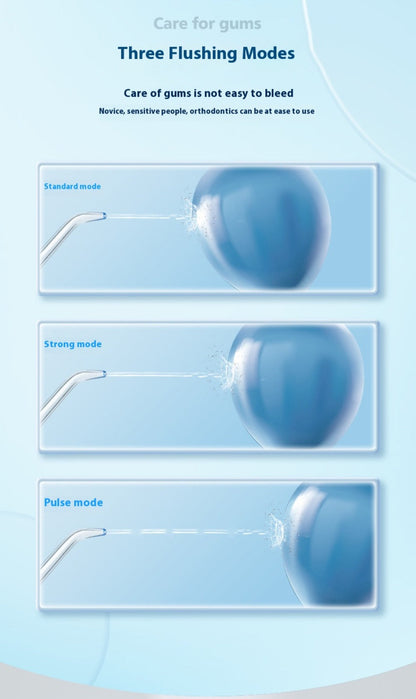 Water Flosser Cordless Three-Mode Design with Four Nozzles, USB Charging and Four Color Options
