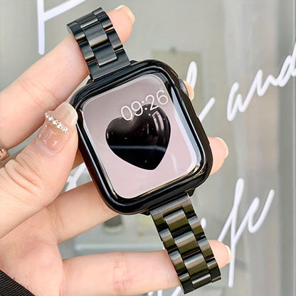 Slim Waist Apple Watch Steel Band & Half Shell Case 3-Piece Set – 2 Stainless Steel Bands + Protective Case Compatible with Apple Watch Series 1–9 SE Ultra 38 40 41 42 44 45 49mm – Gold Silver Rose Black