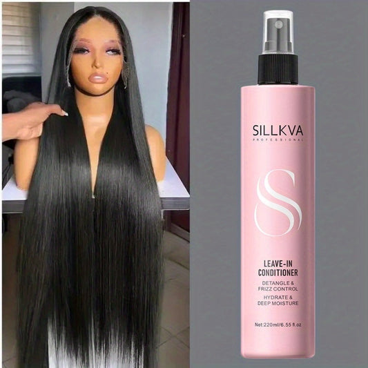 Wig Conditioner Spray with Argan Oil & Vitamin E Leave-In - Sillkva Moisturizing Care for Synthetic & Human Hair Wigs, Detangles, Reduces Frizz, Adds Shine, Daily Use