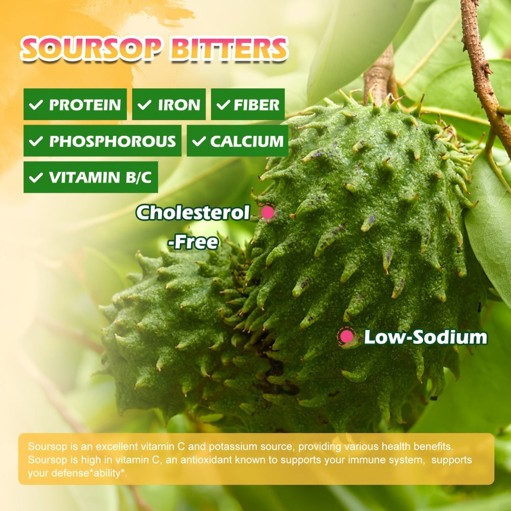 [8-IN-1 Soursop Drops] 1/3 Bottles 8-IN-1 Soursop Liquid Drops, Graviola Leaf & Fruit Complex Supplement With Sea Moss,Black Seed Oil,Elderberry,Burdock Root,Tumeric, Gluten-Free,Serene Herbs Soursop Bitters,Serene Soursop For Daily Health & Wellness