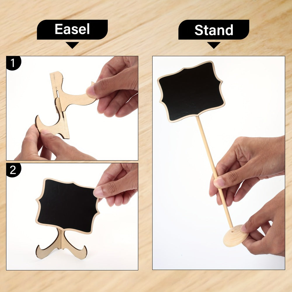 Mini Chalkboard Sign Party Supplies Pack with 20 Easel-Backed Buffet Labels in Two Heights