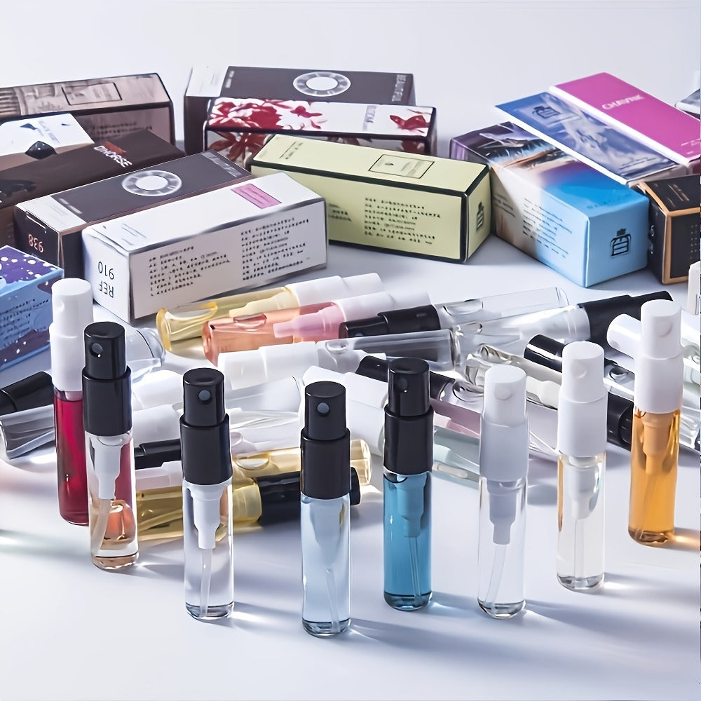 20-Piece Random Perfume Sample Set with 3ml Spray Vials, Mixed Box Designs and Assorted Delivery