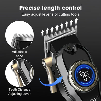 Cordless Hair Clipper Set - LQT Blue Rechargeable Professional Hair Clipper with Foil Trimmer & Precision Blade, 1/2/3pcs Options, Limited Edition Combs, for Home & Salon Use, Holiday Christmas Gift