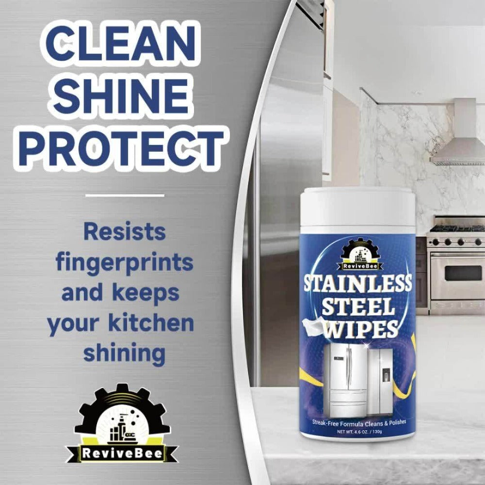 Stainless Steel Cleaning Wipes in One or Two Barrel Packs for Kitchen Appliances, Sinks, Cookware and Surfaces