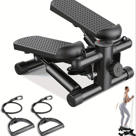 Fitness Equipment Mini Stair Stepper with Resistance Bands, Adjustable Pedal Height and 300 lb Capacity