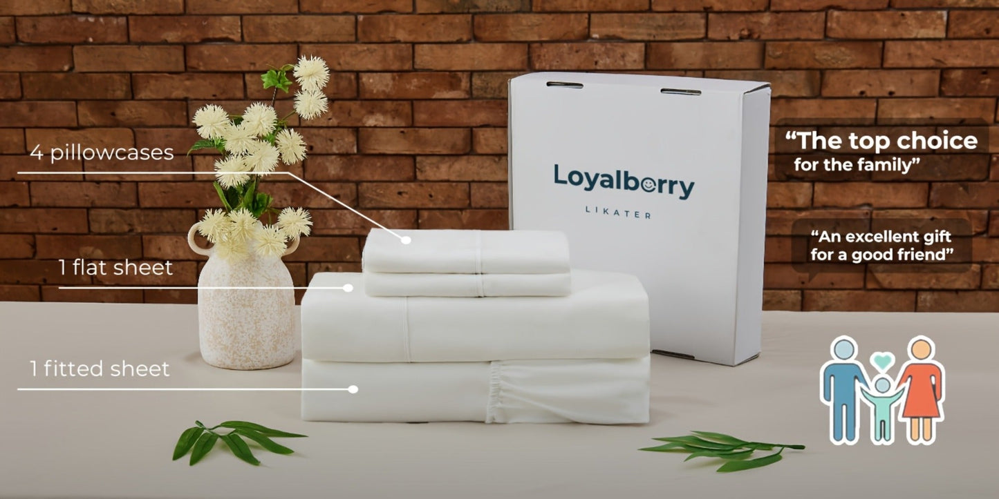 Bed Sheet Set Soft Breathable Cooling Microfiber Fitted & Flat Sheets with Deep Pockets – Wrinkle Free Hotel Luxury Bedding in Multiple Colors & Sizes