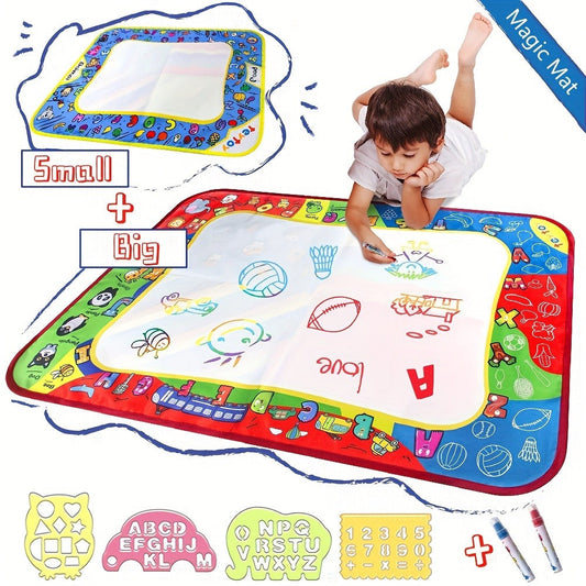 Reusable Water Doodle Mat for Kids with 2 Water Pens – Large Size Mess-Free Drawing Pad, Non-Toxic Educational Art Toy, Interactive Gift for Boys & Girls Ages 2-8