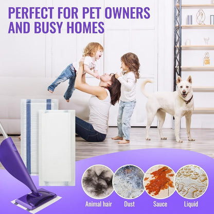 WetJet-Style White Disposable Mop Pad Refills in 30-, 60-, 80- or 120-Count Packs without Pole