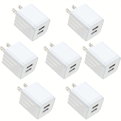 Dual Port USB Wall Charger 2.1A – JOZASHON 5V Cube Power Adapter Charging Block Brick for iPhone 16 15 14 13 12 11 Pro Max SE XS XR X 8 7 6 Plus, Samsung Galaxy, Android Phones (3-8 Pack)