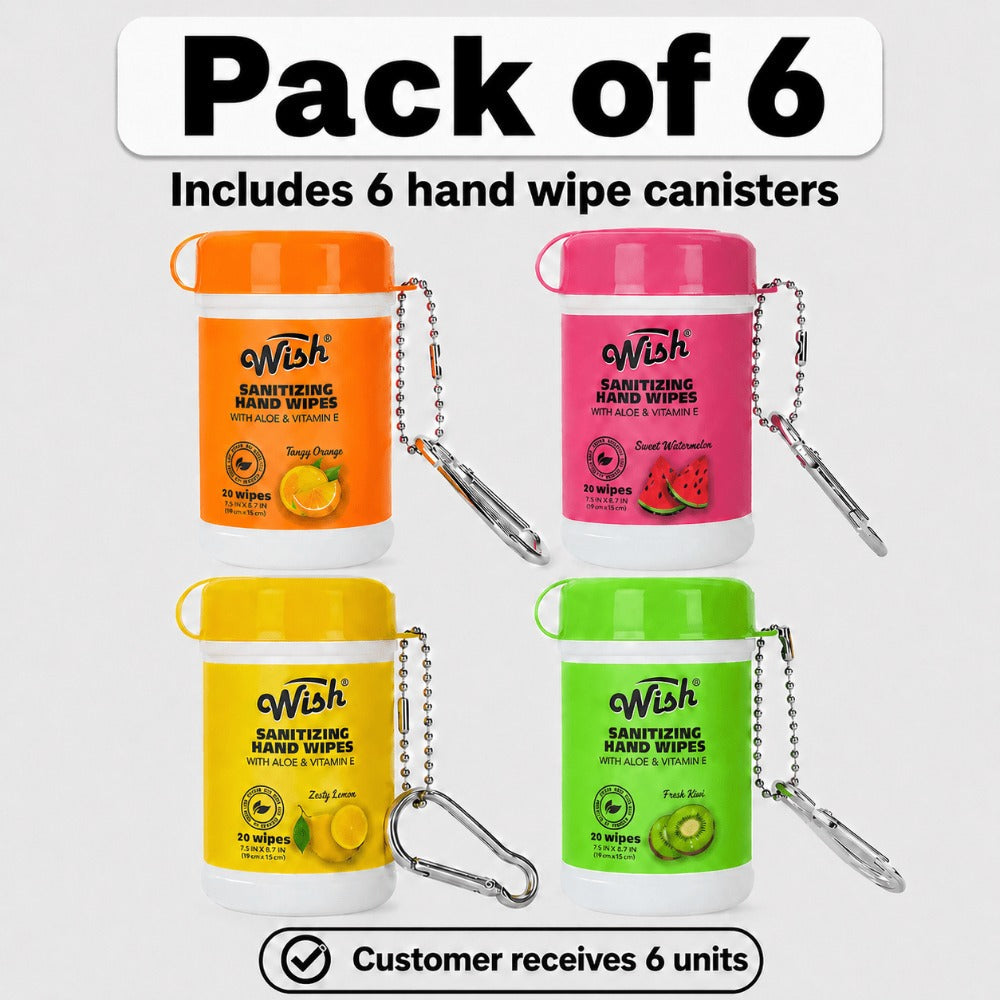 Disposable Hand Wipes Assorted Packs - Portable Travel Size Hand Cleaning Wipes for Everyday Use | Compact Scented Wipes for Purse, Bag, Office, Home & Outdoor | Available in 1, 2, 3, 4, 6 & 8 Packs