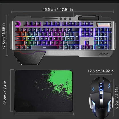 RGB Wireless Gaming Keyboard and Mouse Combo 2.4GHz Rechargeable Backlit Mechanical Feel Metal Panel for PC Laptop Desktop Black White Gamer Gift