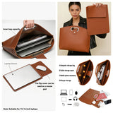 Coffee Brown - 16-inch Handbag + Inner Pouch