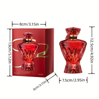 Perfume for Women 75ml in Red Crystal-Rose Bottle with Floral-Woody Source Family for Daily Wear