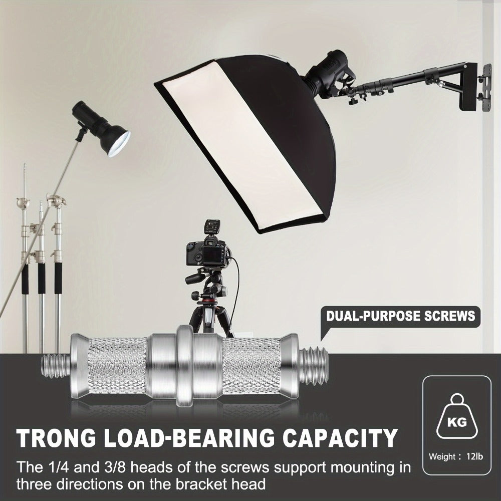 Wall-Mounted Ring Light with 45.7" Adjustable Boom Arm Stand, Alloy Triangle Wall Bracket for Photography Studio