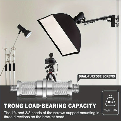 Wall-Mounted Ring Light with 45.7" Adjustable Boom Arm Stand, Alloy Triangle Wall Bracket for Photography Studio
