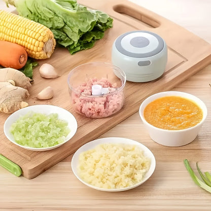 Electric Garlic Chopper & Mini Food Processor – Rechargeable USB Portable Garlic Mincer with 2-Cup Container | Multi-Function Meat Grinder Vegetable Chopper Kitchen Gadget for Garlic Onion Ginger