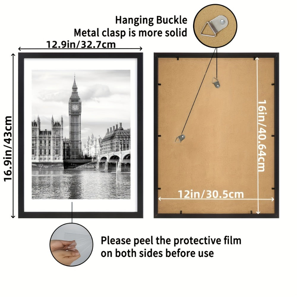 Three-Piece 12 x 16-Inch Wall Picture Frame Set in Black, White, Gold and Four Wood-Tone Finishes