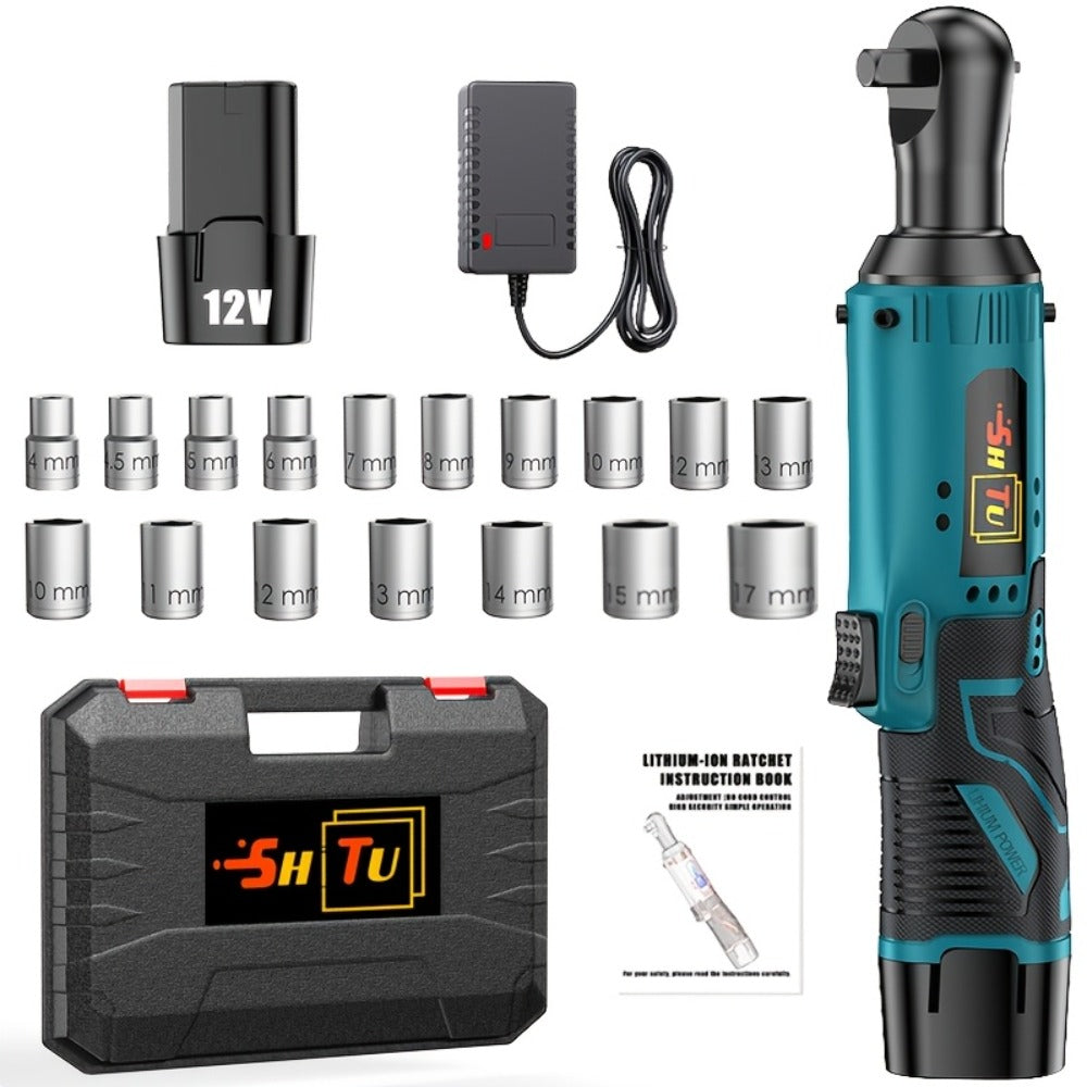 Power Tools YUNXI 12V Brushless Cordless Ratchet Wrench Kit with Batteries, Charger and Accessory Options