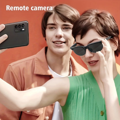 Open-Ear Audio Glasses with Bluetooth Built-In Speaker & Mic – Hands-Free Calls & Music | Lightweight Smart Eyewear for Cycling Driving Fishing Hiking Travel Office | Black & White | Wearable Tech Gift