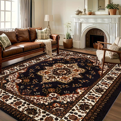 Large Area Rug for Living Room Bedroom – Soft Fluffy Persian Bohemian Style Floor Mat, Anti-Slip Backing, Machine Washable, Vintage Carpet for Modern & Traditional Decor, Multiple Sizes