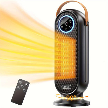 1500W Oscillating Tower Space Heater in Black or White with Digital Remote or Knob Controls
