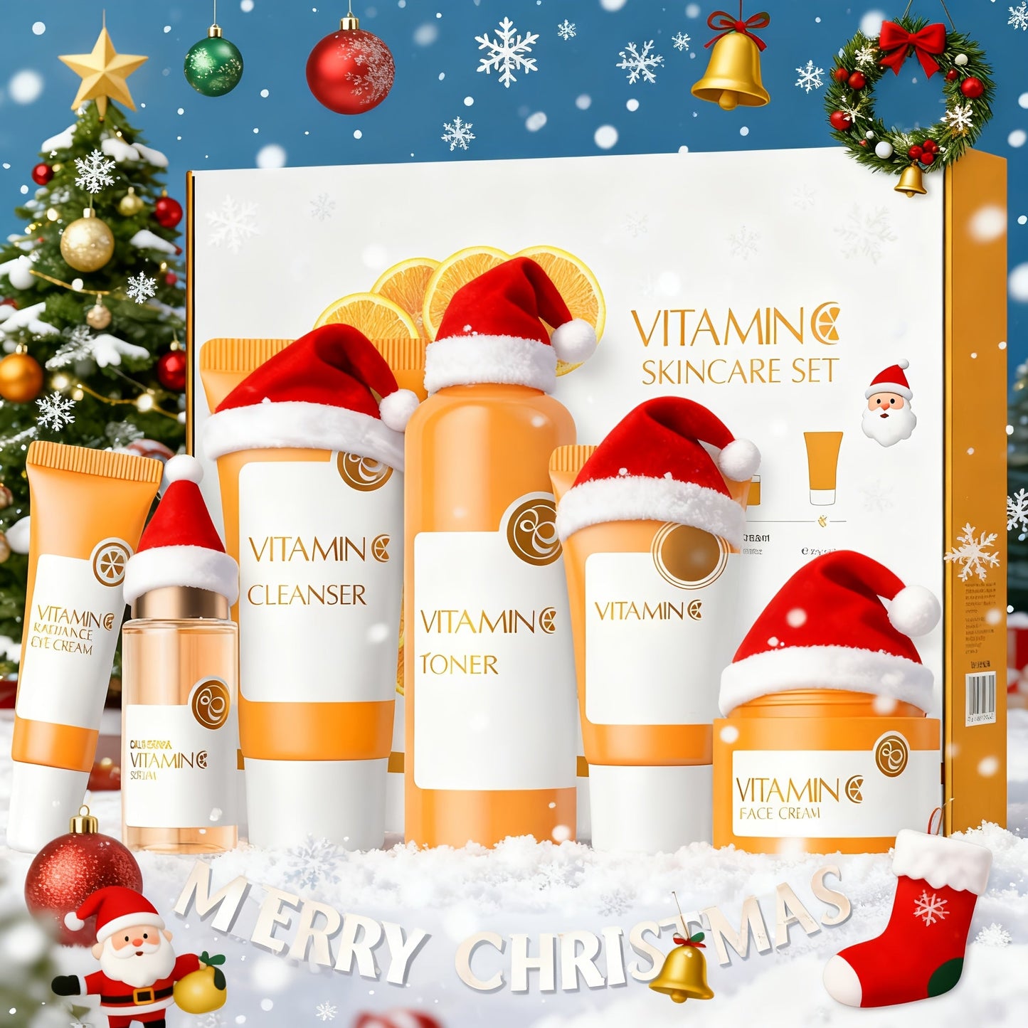 Skincare Set with Quiyum Label, 5-Piece Turmeric Vitamin C or 6-Piece Vitamin C Routine Options